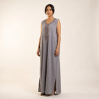 Ensemble kimono noir et robe grise