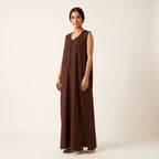 Ensemble kimono noir et robe marron foncé