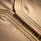 Caftan beige strié fil doré
