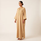Caftan beige strié fil doré
