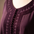 Bestickte Gandoura aus rosa Crêpe