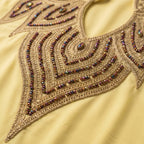 Gandoura farasha jaune citron broderies dorées