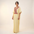 Gandoura farasha jaune banani broderies rouges