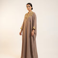 Gandoura farasha taupe broderies dorées