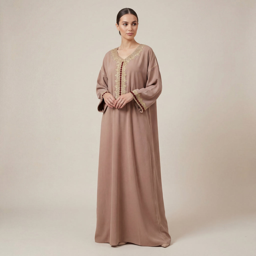 Gandoura maison femme élégante brodée