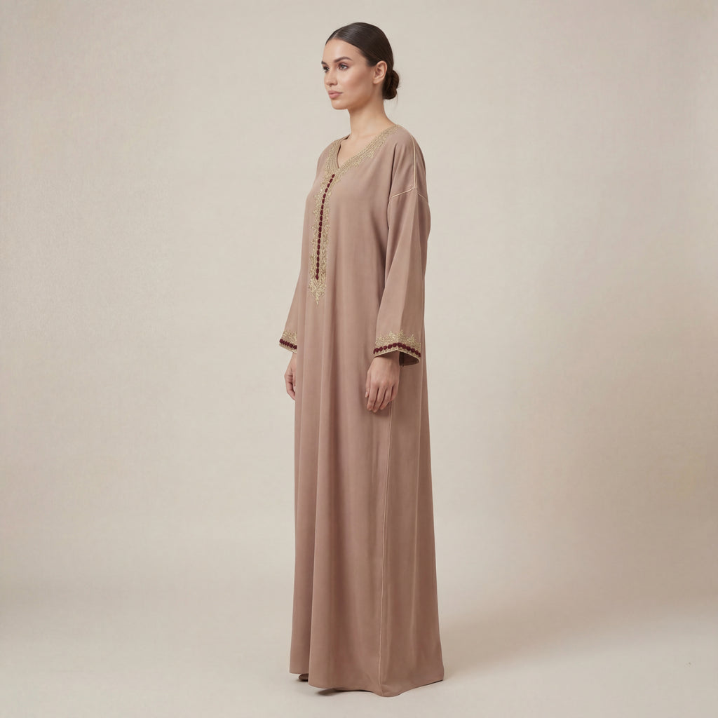 Gandoura maison femme élégante brodée