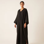 Caftan noir oversize crêpe pailleté