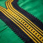 Gandoura verte émeraude sfifa jaune et noir