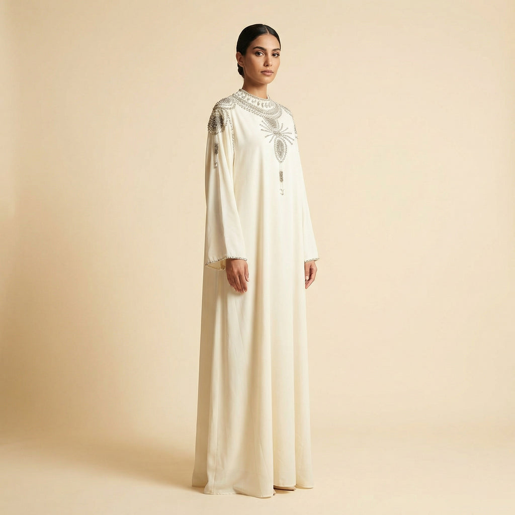 White Crystal Abaya